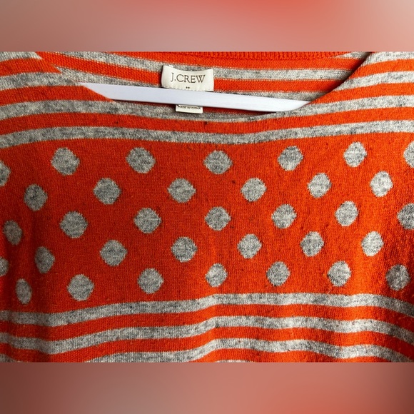 JCrew Women’s Sweater Orange / Gray Size Small - Picture 3 of 7